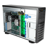 Server Platform - SuperWorkstation SYS-740A-T, 4U Rackmount/Tower, Intel® C621A, 8x 3.5" SAS/SATA Hotswap, 2x M.2 NVMe, 16x DDR4, 2x 1GbE LAN, 1200W Rdt PSU
