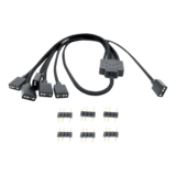 N/A - Premium Sleeved 3-Pin 1 to 5 Addressable (ARGB) Splitter Cable – 70cm Black