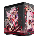 Computer Case - Mori Calliope Y40 + Desk Pad + Gift Box Bundle, Tempered Glass, No PSU, ATX, Black/Pink, Mid Tower Case
