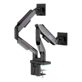 N/A - MPG MT201DR V2, 17" - 35" Screens, Matte Black/Painted Grey, RGB Double Monitor Arm