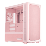 Computer Case - FLOVA F50, Tempered Glass, No PSU, ATX, Pink, Mid Tower Case