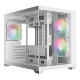 Computer Case - AURA GC10M V2 WH ARGB, Tempered Glass, No PSU, microATX, White, Mini Tower Case