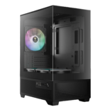 Computer Case - AURA GC9M ELITE ARGB, Tempered Glass, No PSU, microATX, Black, Mid Tower Case