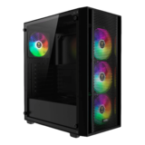 Computer Case - AURA GC2 ELITE ARGB, Tempered Glass, No PSU, ATX, Black, Mid Tower Case