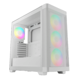 Computer Case - ATHENA M3 WH, Tempered Glass, No PSU, E-ATX, White, Mid Tower Case