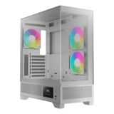 Computer Case - ATLAS M1 WH, Tempered Glass, No PSU, ATX, White, Mid Tower Case