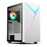 Computer Case - ARGUS E4 ELITE WH, Tempered Glass, No PSU, ATX, White, Mid Tower Case