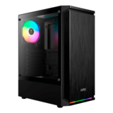 Computer Case - AURA GC8 ARGB, Tempered Glass, No PSU, ATX, Black, Mid Tower Case