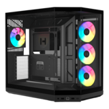 Computer Case - Y50 RGB, Tempered Glass, No PSU, E-ATX, Pitch Black, Mid Tower Case