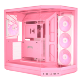 Computer Case - Y50 RGB, Tempered Glass, No PSU, E-ATX, Strawberry Milk, Mid Tower Case