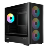 Computer Case - ATHENA E5M, Tempered Glass, No PSU, microATX, Black, Mid Tower Case