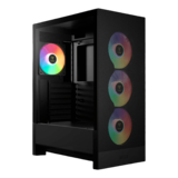 Computer Case - AURA GC15 ARGB, Tempered Glass, No PSU, ATX, Black, Mid Tower Case