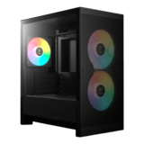 Computer Case - AURA GC15M ARGB, Tempered Glass, No PSU, microATX, Black, Mid Tower Case