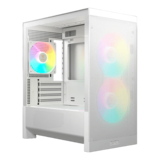 Computer Case - AURA GC15M WH ARGB, Tempered Glass, No PSU, microATX, White, Mid Tower Case