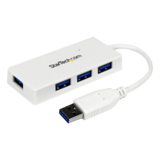 USB Hub - 4 Port SuperSpeed Mini USB 3.0 Hub, 5Gbps, White - TAA Compliant