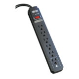 Surge Protector - Protect It! 6-Outlet Surge Protector, 6 ft. Cord, 790 Joules, Diagnostic LED, Black Housing
