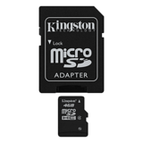 Flash Memory Card - 4GB microSDHC card w/ Full Size Adapter (SDC4/4GB)
