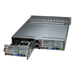 2U Rack Server - Supermicro SuperServer SYS-621BT-DNC8R BigTwin, Quad 4th/5th Gen. Xeon® Scalable Processors, NVMe/SAS, 2-Node, 2U Rackmount Server Computer