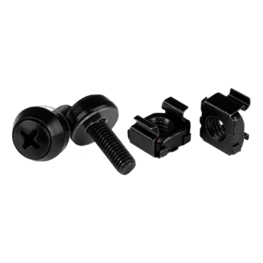 CABSCREWM5B, M5 x 12mm - Screws and Cage Nuts - 50 Pack, Black