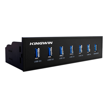 KW525-7U3C, 7 USB 3.0 Port Hub For 5.25” Include 1 IQ Charging