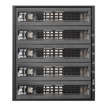 BPU-350SATA-KL 3x 5.25" to 5x 3.5" 2.5" SAS SATA 6 Gbps HDD SSD Hot-swap Rack with Key Lock