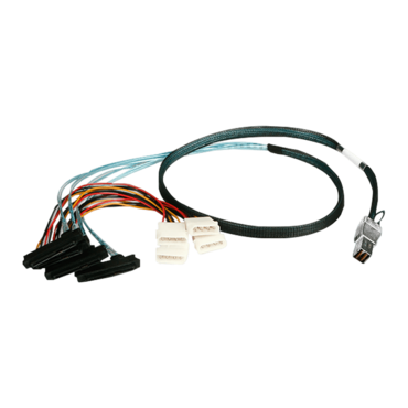 K-HD44X82-1M 12 Gb/s HD miniSAS SFF-8644 to 4x SFF-8482 1 meter Cable