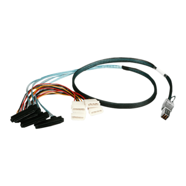 K-HD44X82-1M 12 Gb/s HD miniSAS SFF-8644 to 4x SFF-8482 1 meter Cable