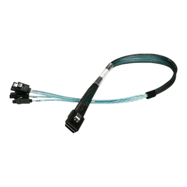 K-SF87XSAL-50 miniSAS SFF-8087 to 4x SATA with Latch Forward Breakout 50 cm Cable