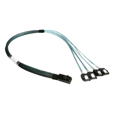K-HD43XSAL-R-50 HD miniSAS SFF-8643 to 4x SATA with Latch Reverse Breakout 50 cm Cable