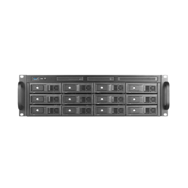 DAGE312UTL-NAS, 12x 3.5" Hotswap Bays, 500W PSU, Black, 3U Chassis