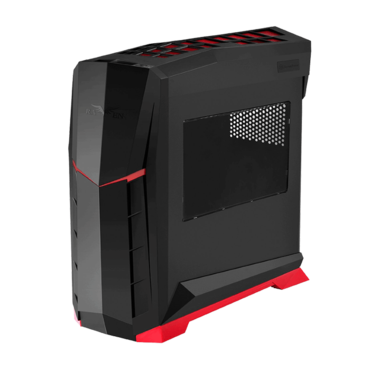 RAVEN RVX01BR-W, w/ Window, No PSU, ATX, Black/Red, Mid Tower Case