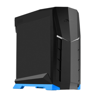 RAVEN RVX01BA-W, w/ Window, No PSU, ATX, Black/Blue, Mid Tower Case