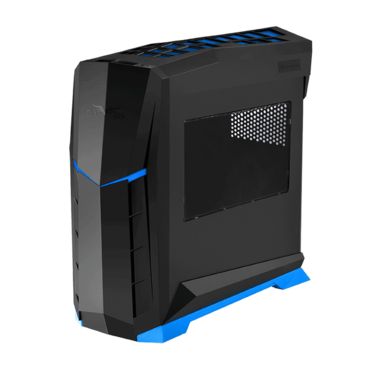 RAVEN RVX01BA-W, w/ Window, No PSU, ATX, Black/Blue, Mid Tower Case