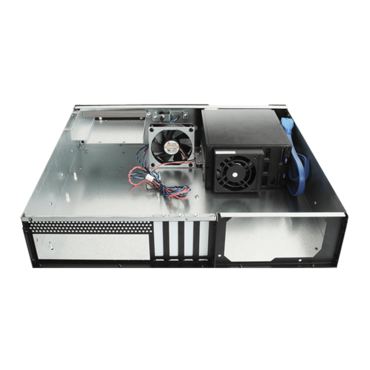 D-230HB-DT-RED, Red HDD Handle, 3 x 3.5" Hotswap Bay, No PSU, microATX, Black, 2U Desktop Chassis