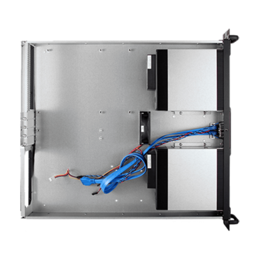 D-260HB-SILVER, Silver HDD Handle, 6x 3.5" Hotswap Bays, No PSU, microATX, Black, 2U Chassis