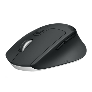 M720 Triathlon, 1000-dpi, Wireless/Bluetooth, Black, Optical Ergonomic Mouse
