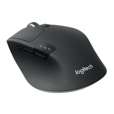 M720 Triathlon, 1000-dpi, Wireless/Bluetooth, Black, Optical Ergonomic Mouse