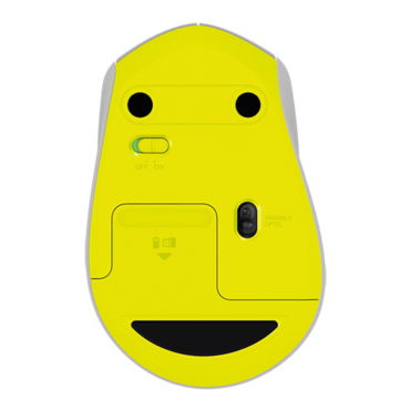 M330 Silent Plus, 1000-dpi, Wireless, Grey/Yellow, Optical Mouse