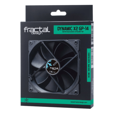 Dynamic X2 GP-14 Black 140mm, 1000 RPM, 68.4 CFM, 18.9 dBA, Cooling Fan