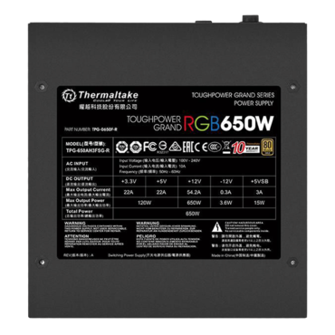 Toughpower Grand RGB, 80 PLUS Gold 650W, Fully Modular, ATX Power Supply