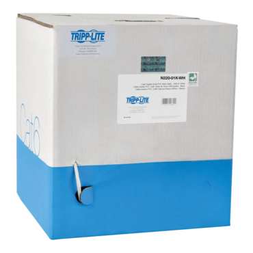 Cat6 Gigabit Bulk UTP Stranded 24 AWG CMR PVC Cable, White, 1000 ft. (304.8 m) TAA