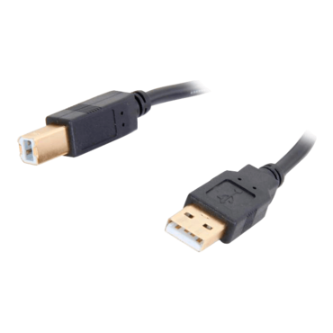 Coboc CL-U2-ABMM-1.5-BK 1.5ft High Speed USB 2.0 A Male to B Male Cable,Gold Plated,Black