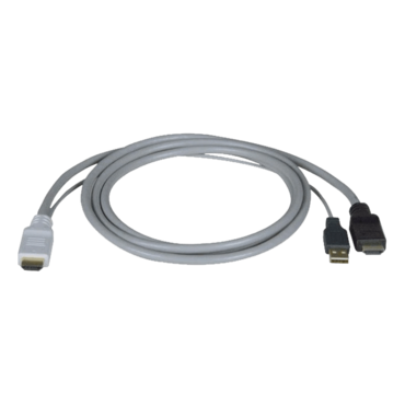 HDMI Male + USB Type A Male to HDMI Male, 15ft, Black