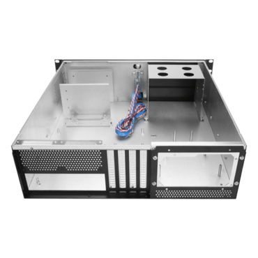 DN-300, 3x 5.25" and 4x 3.5" Drive Bays, No PSU, microATX, Black, 3U Chassis