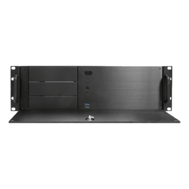 DN-300, 3x 5.25" and 4x 3.5" Drive Bays, No PSU, microATX, Black, 3U Chassis
