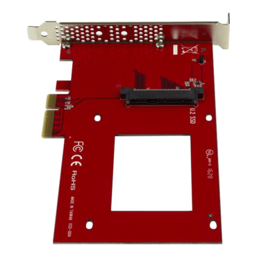 U.2 to PCIe Adapter for 2.5" U.2 NVMe SSD - SFF-8639 - x4 PCI Express 3.0