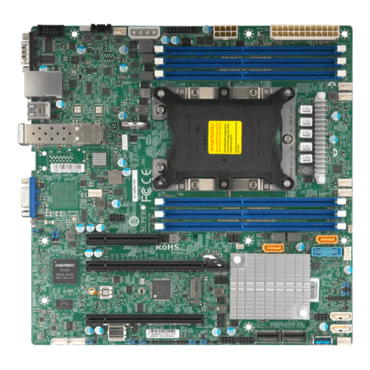 X11SPM-TPF, Intel C622, LGA 3647, DDR4-2666 768GB 3DS LRDIMM / 6, VGA, M.2, 10GbLAN / 2, microATX OEM