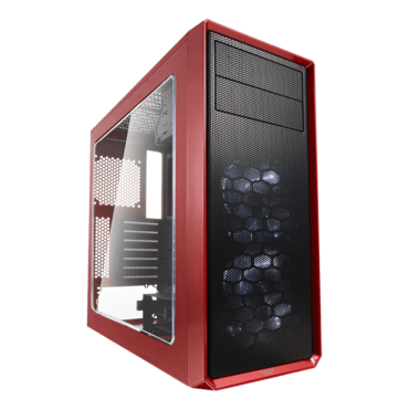 Focus G - Mystic Red w/ Window, No PSU, ATX, Mid Tower Case