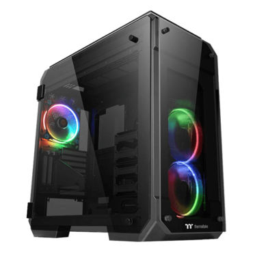 View 71 RGB Tempered Glass, No PSU, E-ATX, Black, Full Tower Case