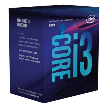 Core™ i3-8100 4-Core 3.6GHz, LGA 1151, 65W TDP, Retail Processor